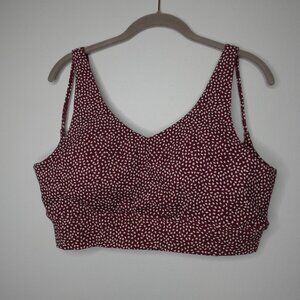 Buff Bunny Collection Women's XXL White Red Dot Sports Bra Padded Strappy